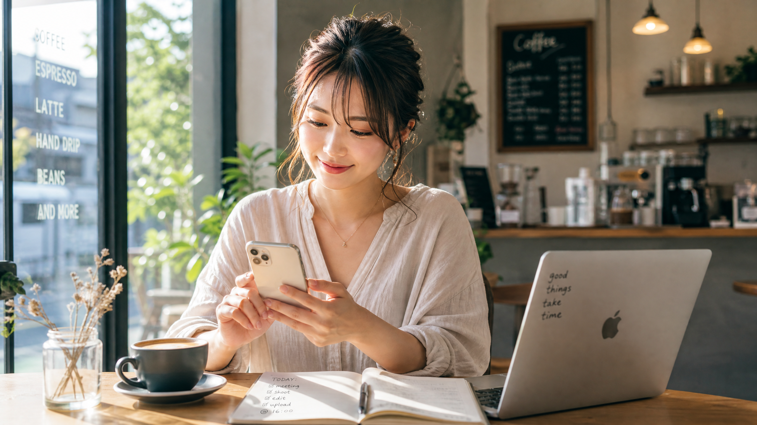 カフェでの作業イメージ